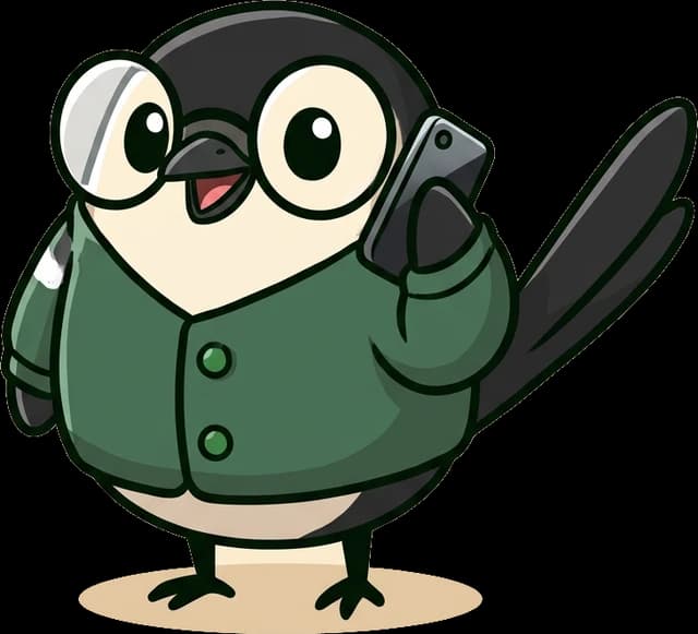 전화를 받는 따선생 까치